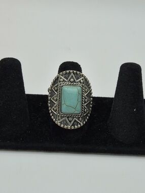 Vintage Turquoise Silver Navajo Ring